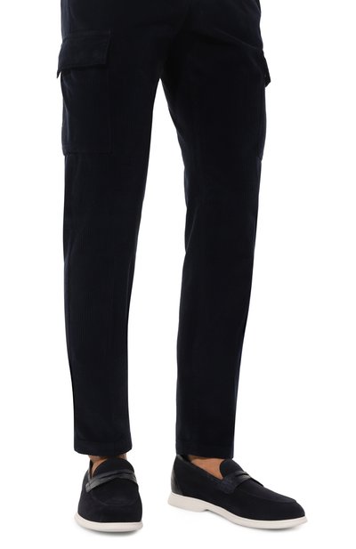 Замшевые пенни-лоферы с отделкой из кожи аллигатора KITON, арт. USSA075N00978, фото 3