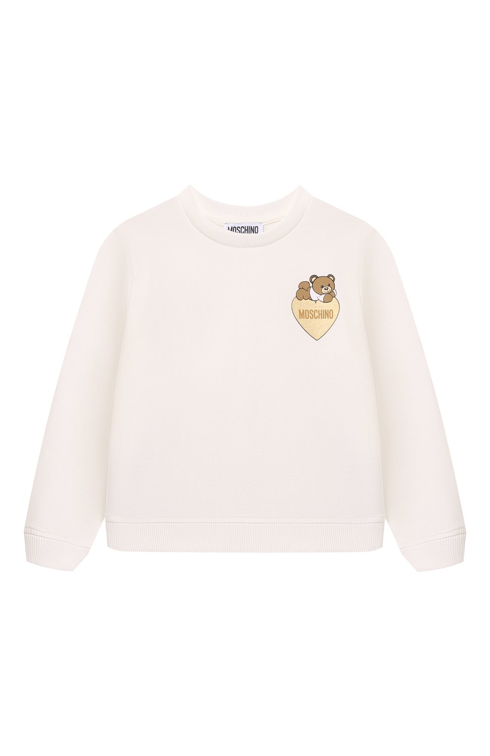 Хлопковый свитшот MOSCHINO молочного цвета по цене 8710 руб., арт. HHF02M/LDA16/4-8, фото 1 Хлопковый свитшот MOSCHINO, арт. HHF02M/LDA16/4-8, фото 1