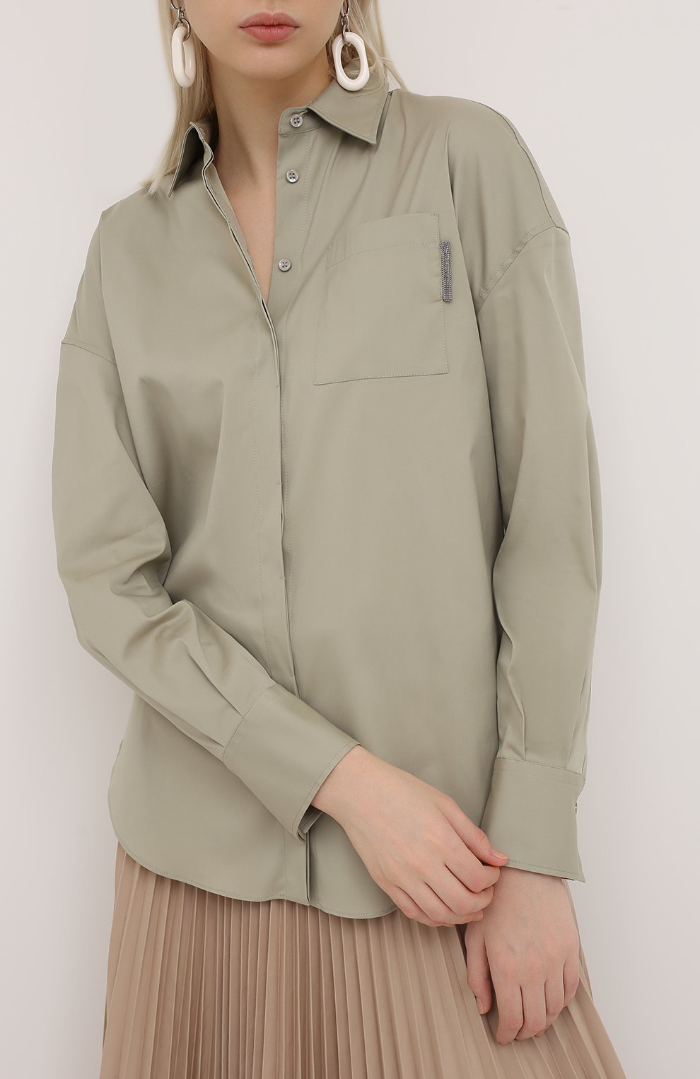 Хлопковая рубашка BRUNELLO CUCINELLI, арт. MP091MF116, фото 3