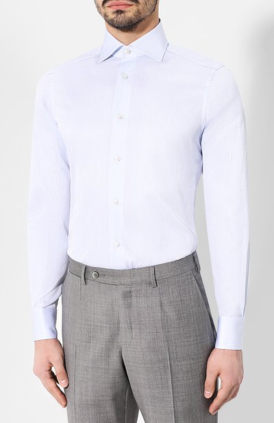 Хлопковая сорочка с воротником кент ZEGNA, арт. 501040/9MS4BA, фото 3
