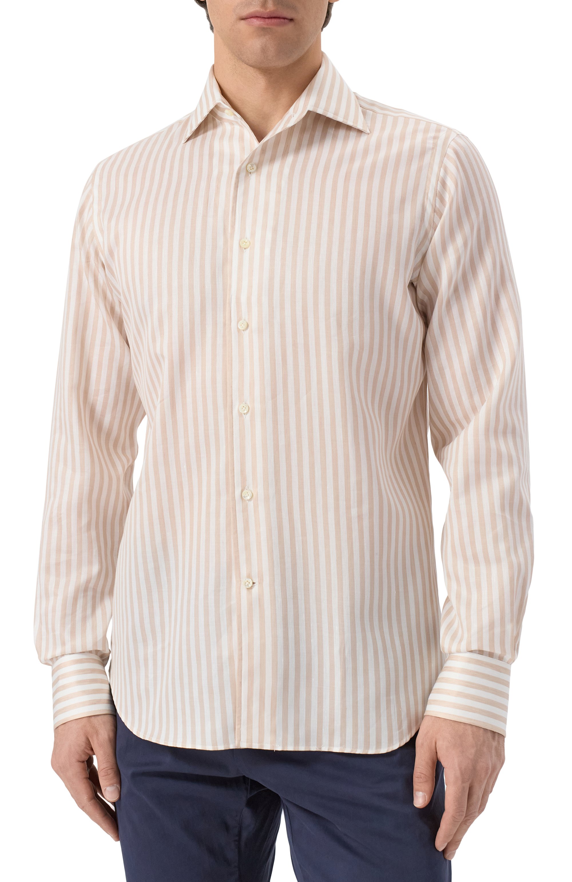 Рубашка из хлопка и льна  ALESSANDRO GHERARDI, арт. D0UBLE/7438, фото 3