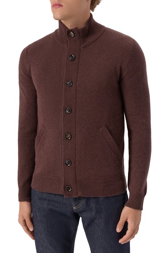 Кашемировый кардиган Brioni UMIF0L/02K06 Коричневый  UMIF0L/02K06 Фото 3