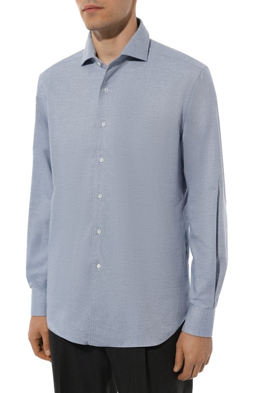 Хлопковая рубашка Corneliani 94P156-9411629 Голубой  94P156-9411629 Фото 3
