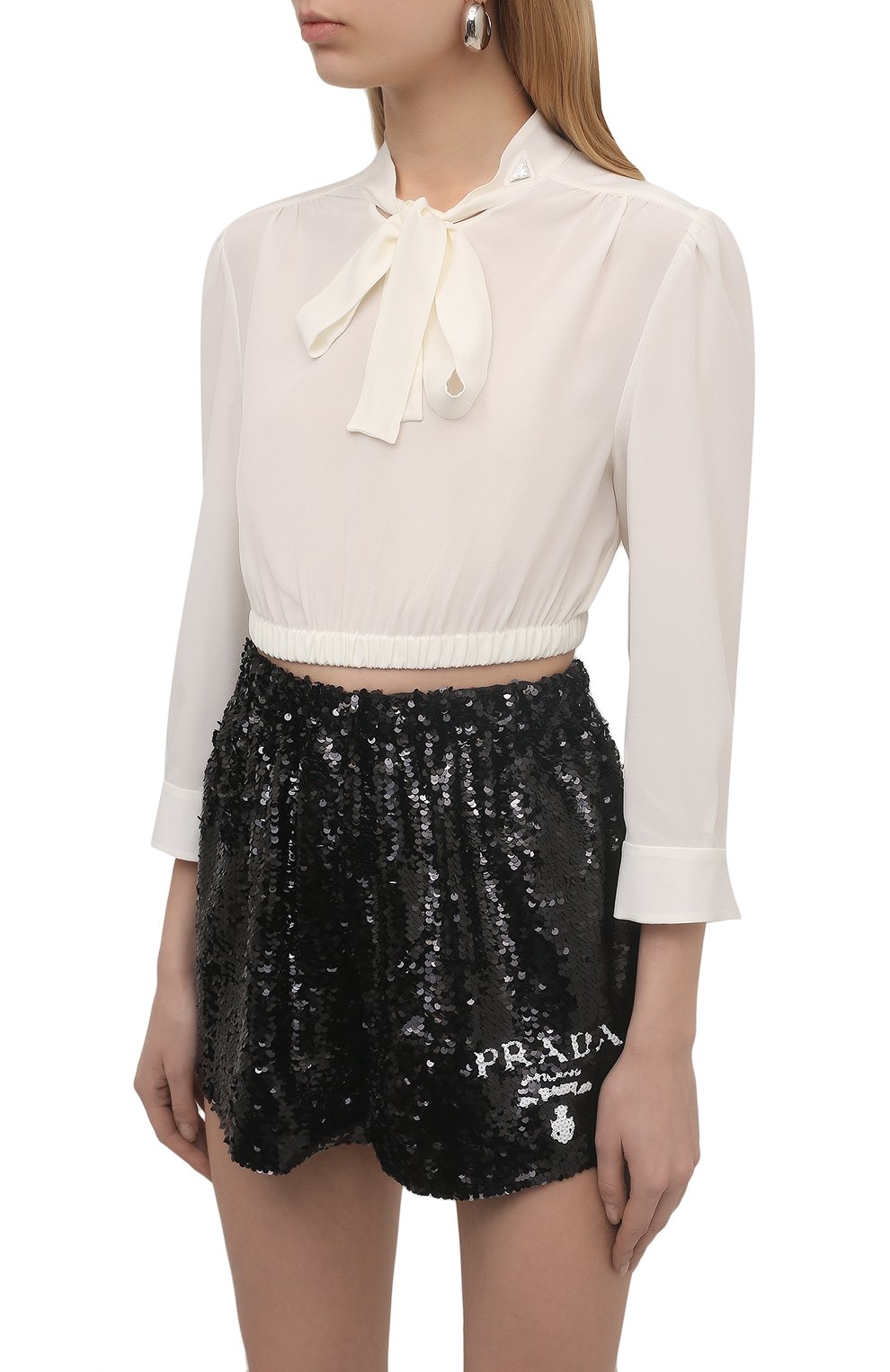 Шелковый топ PRADA, арт. P950I-1H51-F0009-221, фото 3