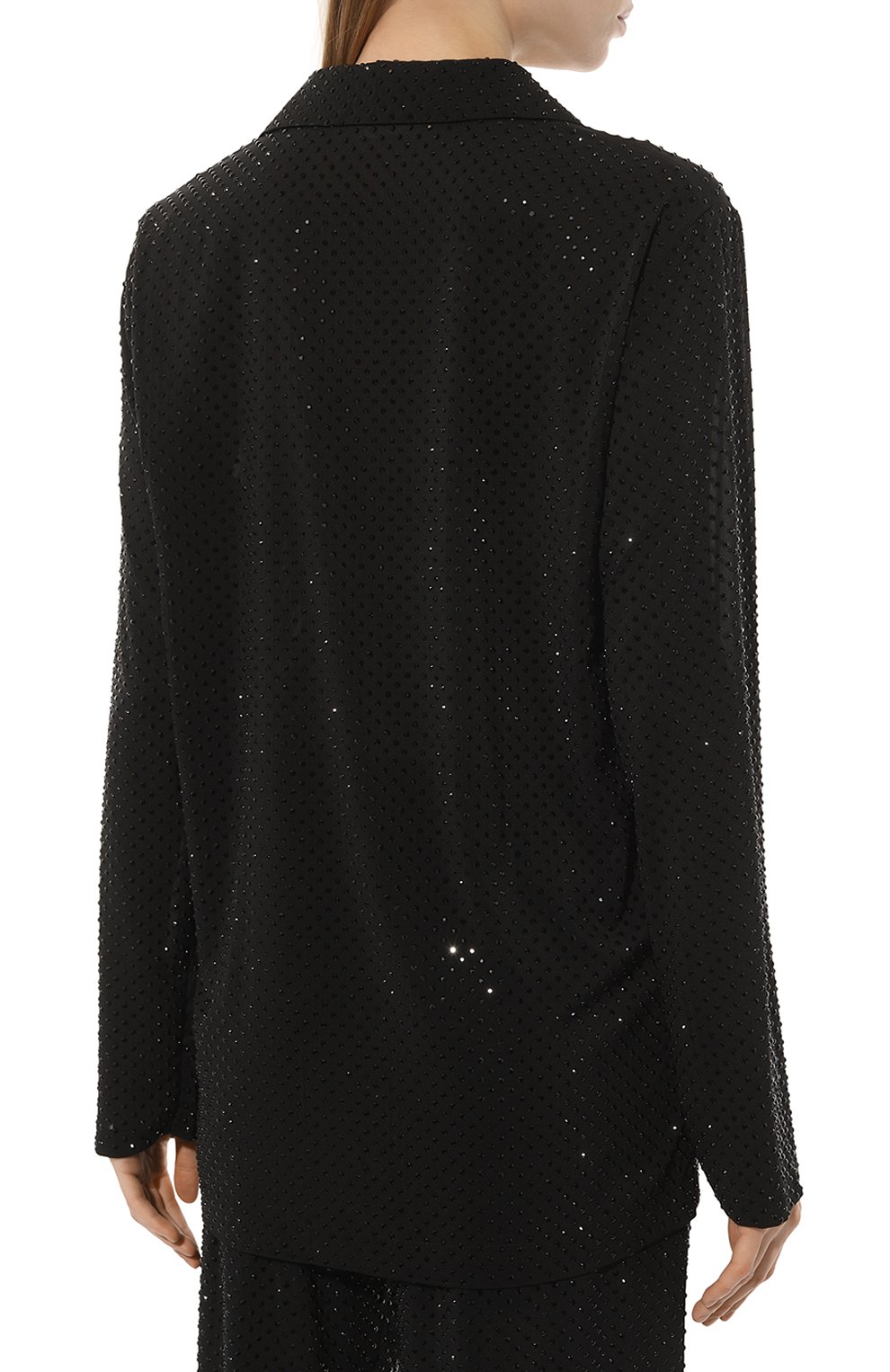 Жакет с отделкой стразами P.A.R.O.S.H. черного цвета по цене 54650 руб., арт. PETAL-D431534, фото 4 Жакет с отделкой стразами P.A.R.O.S.H., арт. PETAL-D431534, фото 4