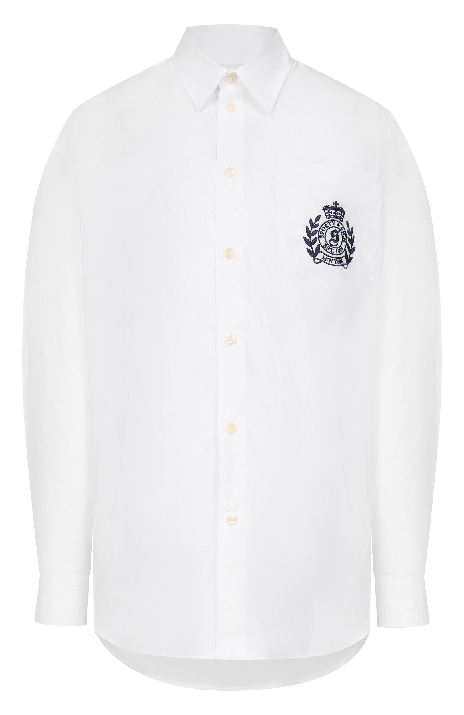 Хлопковая рубашка SPORTY AND RICH, арт. SI006712243WH01, фото 1