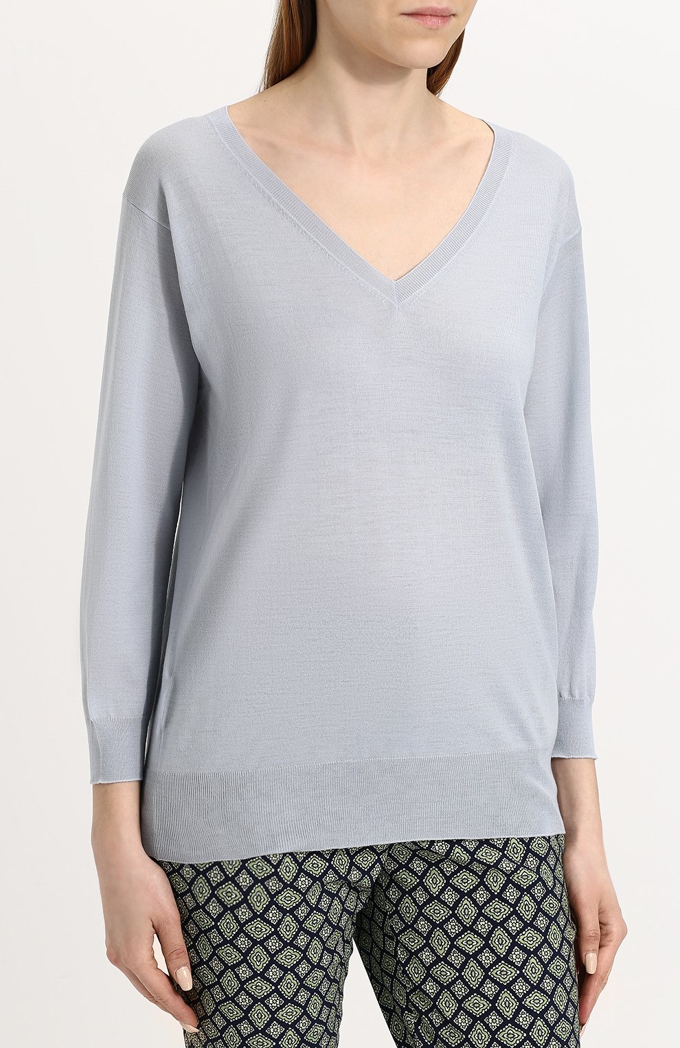 Пуловер свободного кроя с v-образным вырезом PRADA, арт. P24Q77-J2N-F0424, фото 3