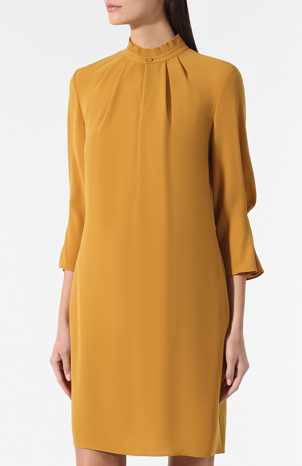 Платье с воротником-стойкой WINDSOR золотого цвета по цене 33450 руб., арт. 52 DE102H 10004367, фото 3 Платье с воротником-стойкой WINDSOR, арт. 52 DE102H 10004367, фото 3
