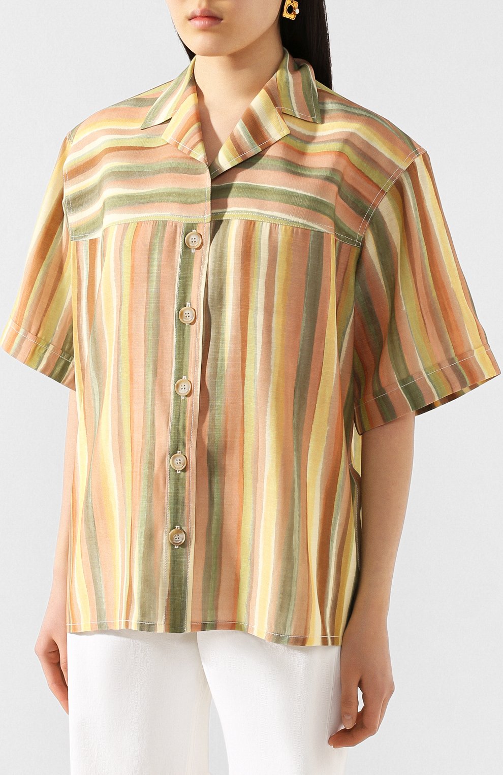 Рубашка из смеси вискозы и шелка JACQUEMUS, арт. 201SH01/0304C, фото 3
