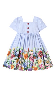 Женский комплект из платья и шорт DOLCE & GABBANA голубого цвета, арт. L24DG6/FI5K7 | Фото 2 (Материал сплава: Проставлено; Нос: Не проставлено; Материал внешний: Хлопок; Ростовка одежда: 6 мес | 68 см, 9 мес | 74 см, 12 мес | 80 см, 18 мес | 86 см, 24 мес | 92 см)