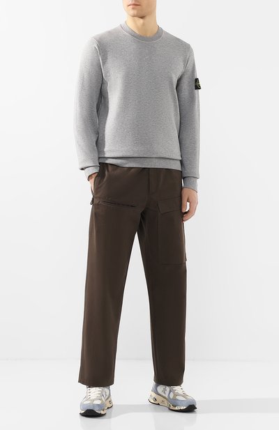Хлопковый свитшот STONE ISLAND светло-серого цвета по цене 27700 руб., арт. 721563051, фото 2 Хлопковый свитшот STONE ISLAND, арт. 721563051, фото 2