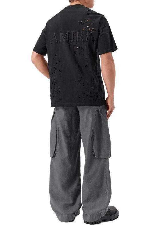 Хлопковая футболка Amiri AMJYTE1059 Чёрный  AMJYTE1059 Фото 2