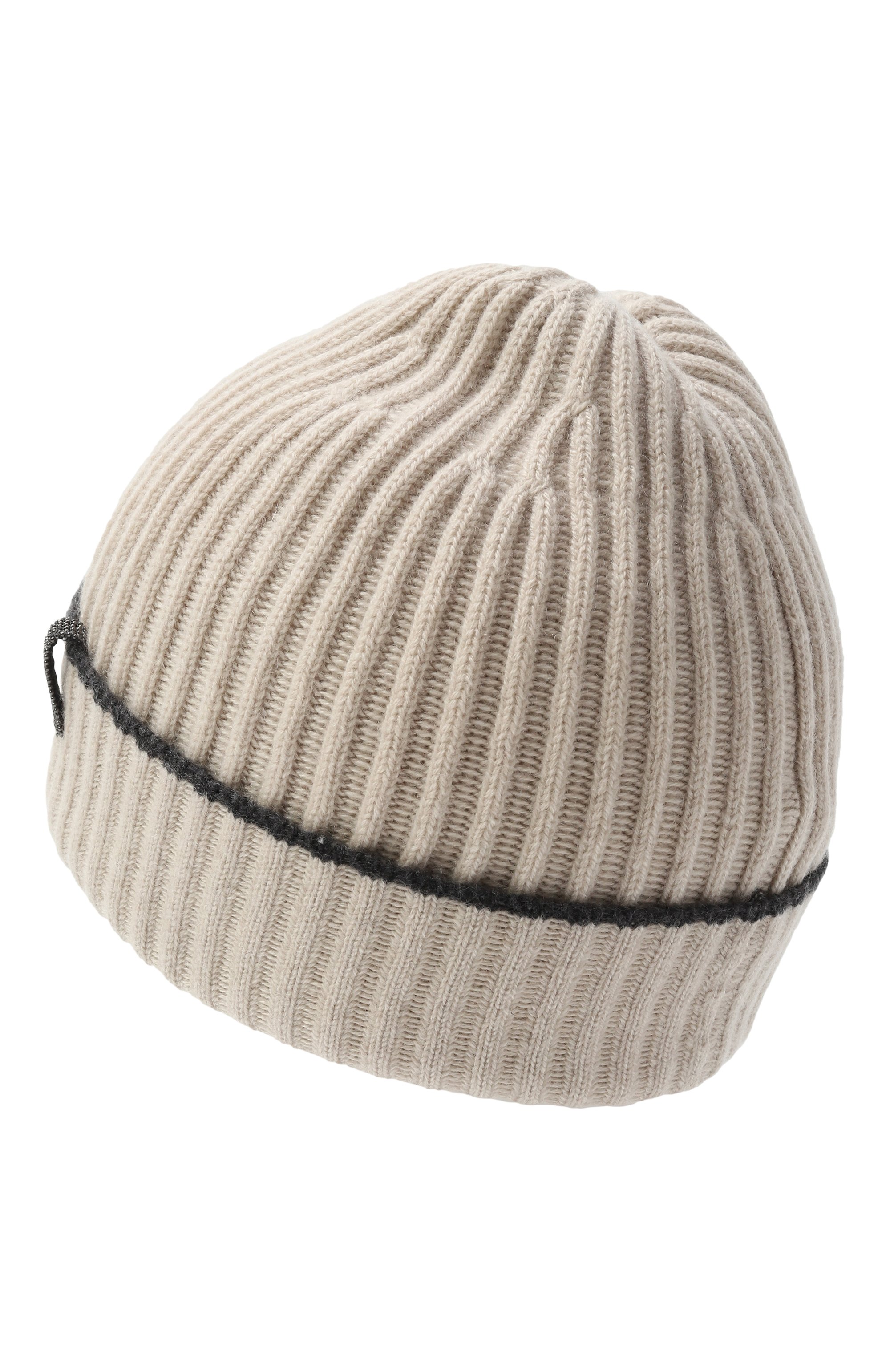 Кашемировая шапка BRUNELLO CUCINELLI бежевого цвета по цене 27850 руб., арт. B12M73499A, фото 2 Кашемировая шапка BRUNELLO CUCINELLI, арт. B12M73499A, фото 2