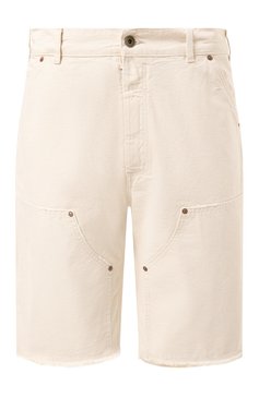 Мужские хлопковые шорты MAISON MARGIELA кремвого цвета, арт. S50MU0082/M35261 | Фото 1 (Материал сплава: Проставлено; Драгоценные камни: Проставлено; Длина Шорты М: До колена; Случай: Повседневный; Принт: Без принта; Материал внешний: Деним, Хлопок; Стили: Кэжуэл)
