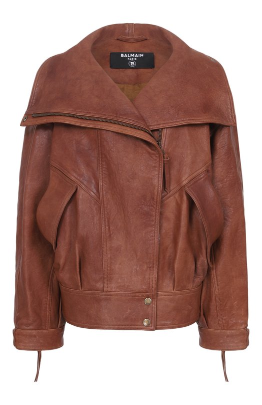 Кожаная куртка Balmain GF0TD230/LE37 Коричневый GF0TD230/LE37