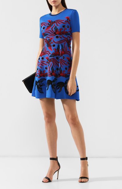 Платье с принтом KENZO синего цвета по цене 42400 руб., арт. 2R0422816, фото 2 Платье с принтом KENZO, арт. 2R0422816, фото 2
