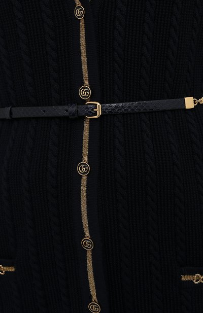 Кардиган из шерсти и хлопка GUCCI синего цвета по цене 285120 руб., арт. 653329/XKBV0, фото 5 Кардиган из шерсти и хлопка GUCCI, арт. 653329/XKBV0, фото 5