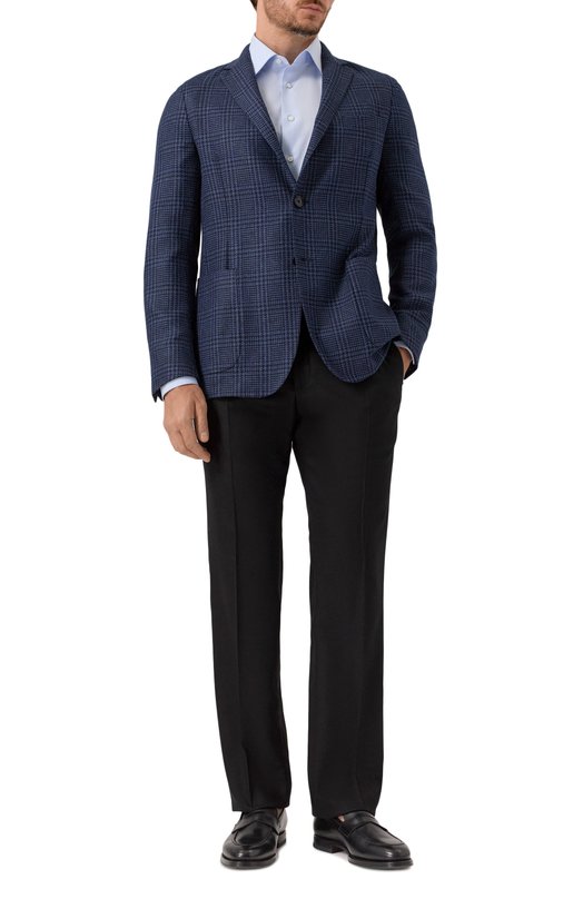 Пиджак из шелка и шерсти Zegna 1D7SG0/916702A9 Синий  1D7SG0/916702A9 Фото 3
