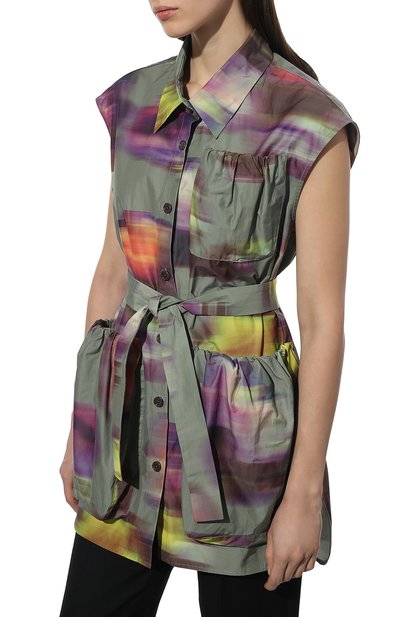 Жилет DRIES VAN NOTEN хаки цвета по цене 89950 руб., арт. 221-030506-4042, фото 3 Жилет DRIES VAN NOTEN, арт. 221-030506-4042, фото 3