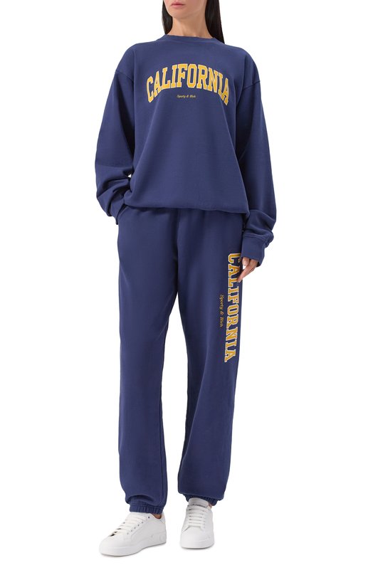 Хлопковый свитшот Sporty and Rich ST071508501BL32 Синий  ST071508501BL32 Фото 2