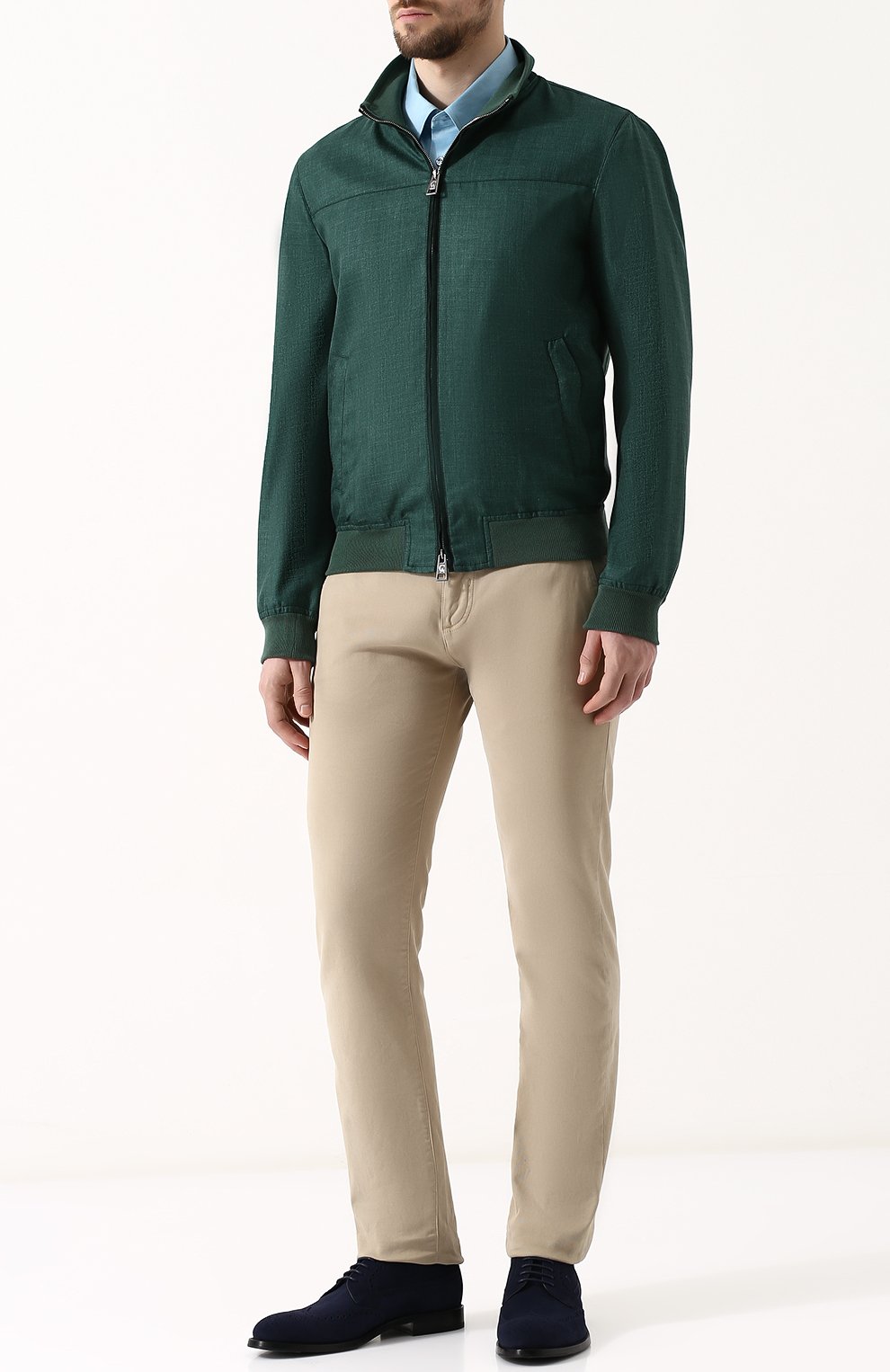 Бомбер на молнии из смеси шерсти и льна с шелком ANDREA CAMPAGNA, арт. A5T501/3934, фото 2