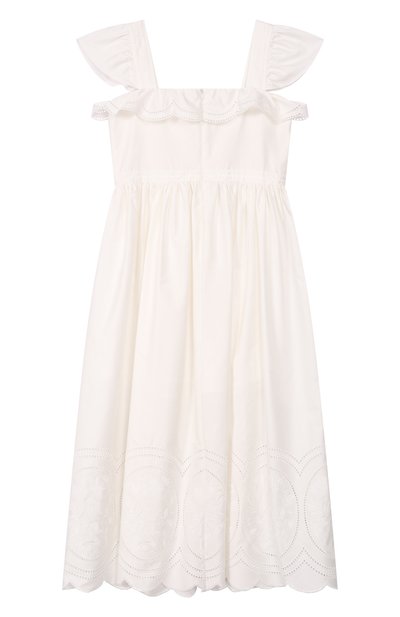 Хлопковый сарафан ELIE SAAB JUNIOR кремового цвета по цене 119000 руб., арт. EFAB100 MX MC/TS0724 RIC05_001, фото 2 Хлопковый сарафан ELIE SAAB JUNIOR, арт. EFAB100 MX MC/TS0724 RIC05_001, фото 2