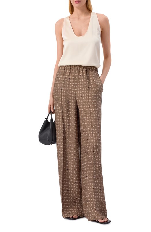 Шелковые брюки Max Mara MXMVISCHI0 Бежевый  MXMVISCHI0 Фото 2
