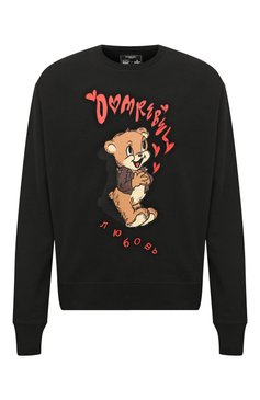 Мужской хлопковый свитшот DOMREBEL черного цвета, арт. B00M B00M/SWEATSHIRT | Фото 1 (Рукава: Длинные; Длина (для топов): Стандартные; Стили: Гранж; Принт: С принтом; Мужское Кросс-КТ: свитшот-одежда; Материал внешний: Хлопок; Драгоценные камни: Проставлено)