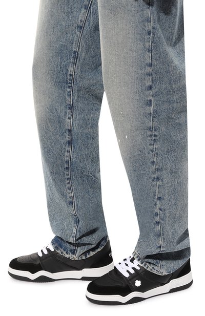 Кожаные кеды spiker DSQUARED2 черного цвета по цене 48800 руб., арт. SNM0315/01606243, фото 3 Кожаные кеды spiker DSQUARED2, арт. SNM0315/01606243, фото 3