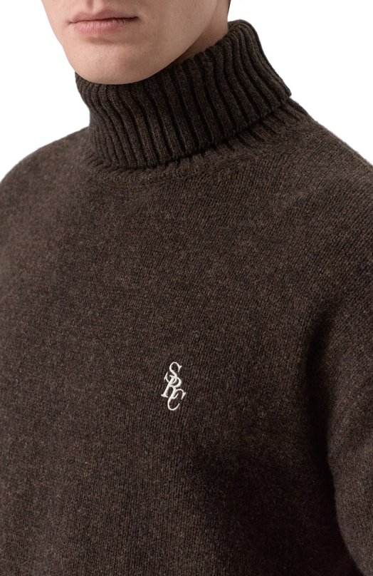 Шерстяной свитер Sporty and Rich WS08265302BR03 Коричневый  WS08265302BR03 Фото 5