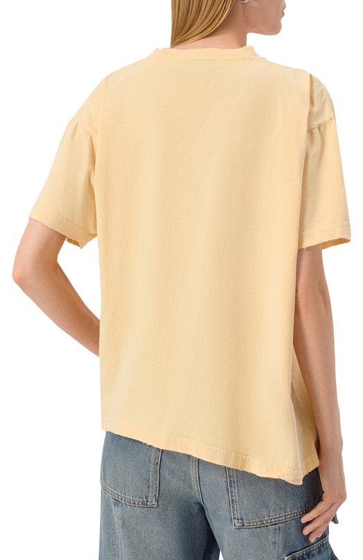 Хлопковая футболка Balenciaga 826344/TSVC9 Жёлтый  826344/TSVC9 Фото 4