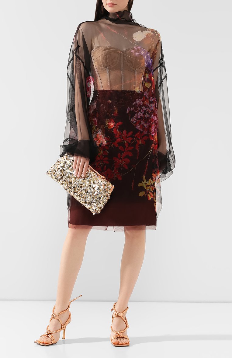 Женский клатч DRIES VAN NOTEN золотого цвета, арт. 192-11502-348 | Фото 2 (Статус проверки: Проверена категория, Проверено; Размер: medium; Материал: Текстиль; Женское Кросс-КТ: Клатч-клатчи, Вечерняя сумка; Детали: Вышивка)