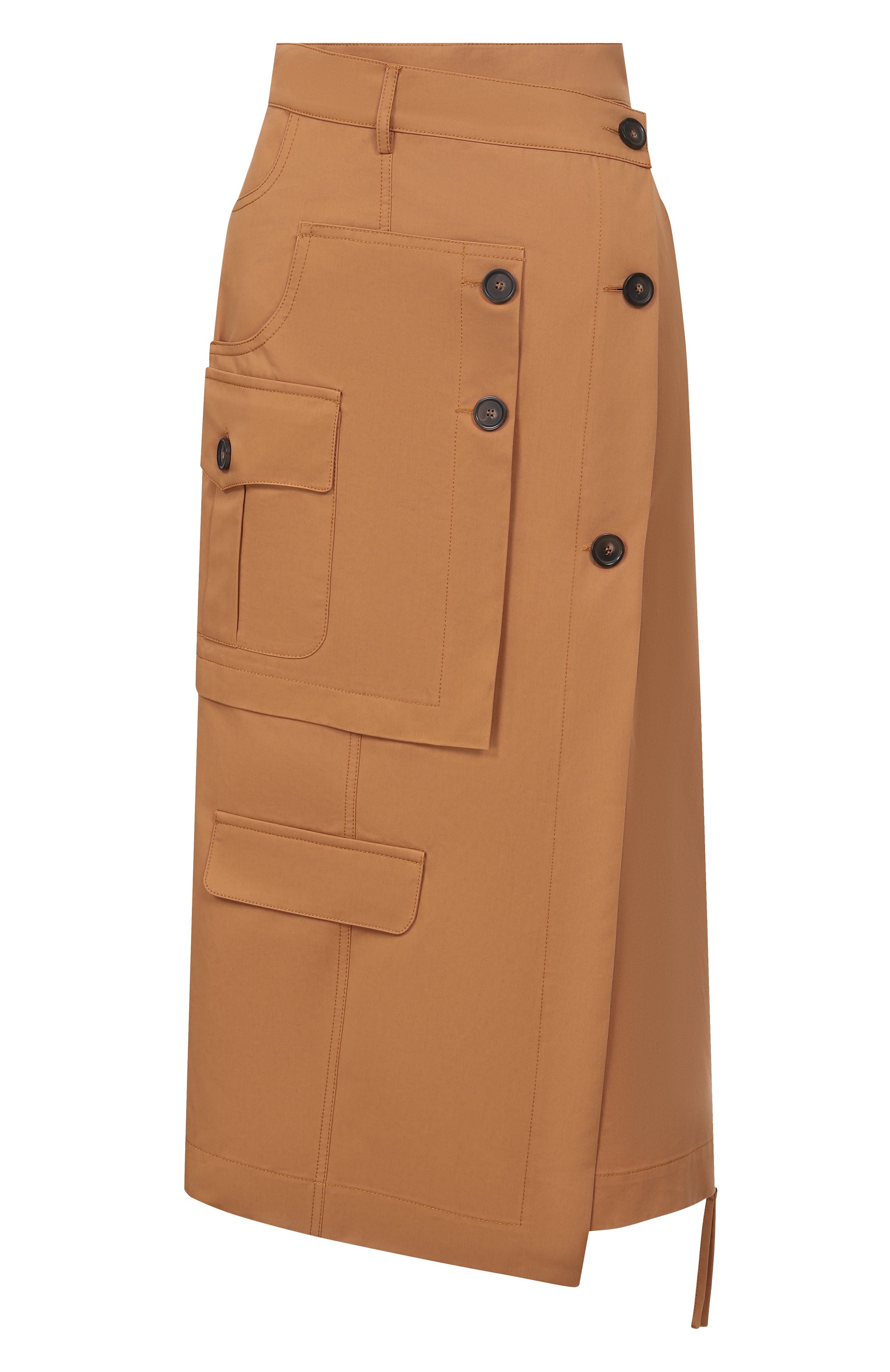 Хлопковая юбка ERIKA CAVALLINI светло-коричневого цвета по цене 49950 руб., арт. P6SG05, фото 1 Хлопковая юбка ERIKA CAVALLINI, арт. P6SG05, фото 1