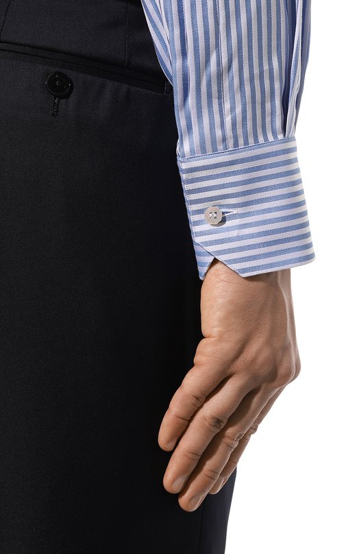 Сорочка из хлопка и шелка Stefano Ricci MC000540/L2403 Голубой  MC000540/L2403 Фото 6