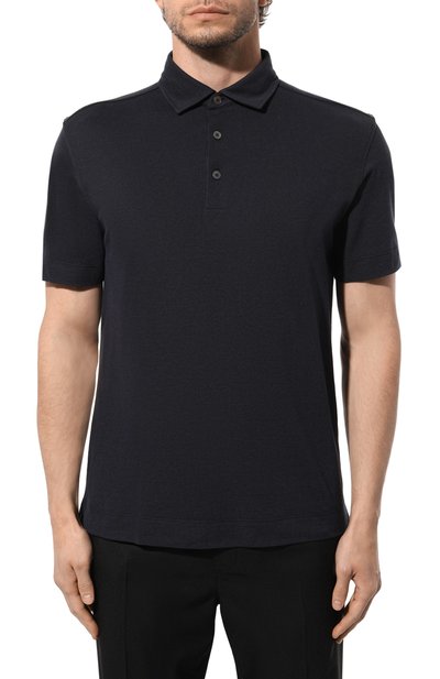 Поло из хлопка и шелка ZEGNA, арт. E8319A5/B773, фото 3