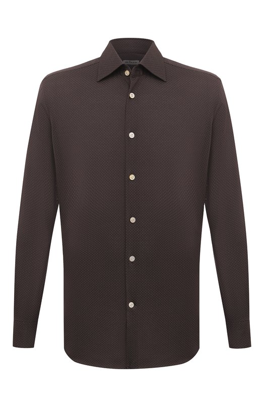 Хлопковая рубашка Kiton UCIH07147 Коричневый UCIH07147