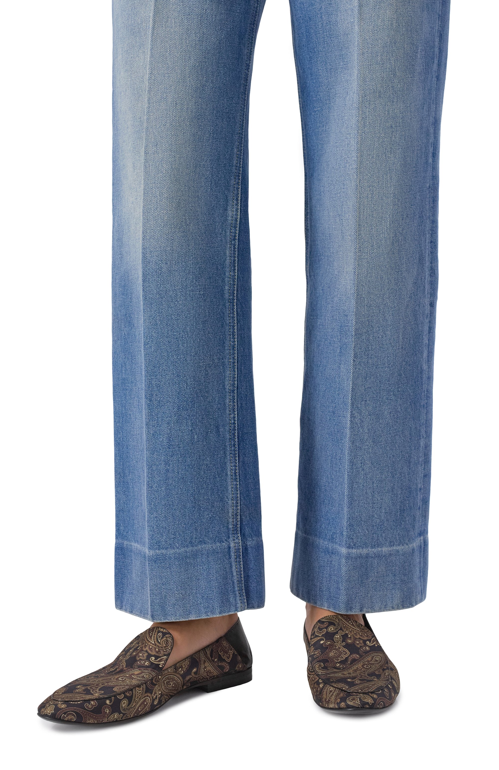 Текстильные лоферы alain SAINT LAURENT коричневого цвета по цене 119500 руб., арт. 841460/AAFB0, фото 2 Текстильные лоферы alain SAINT LAURENT, арт. 841460/AAFB0, фото 2