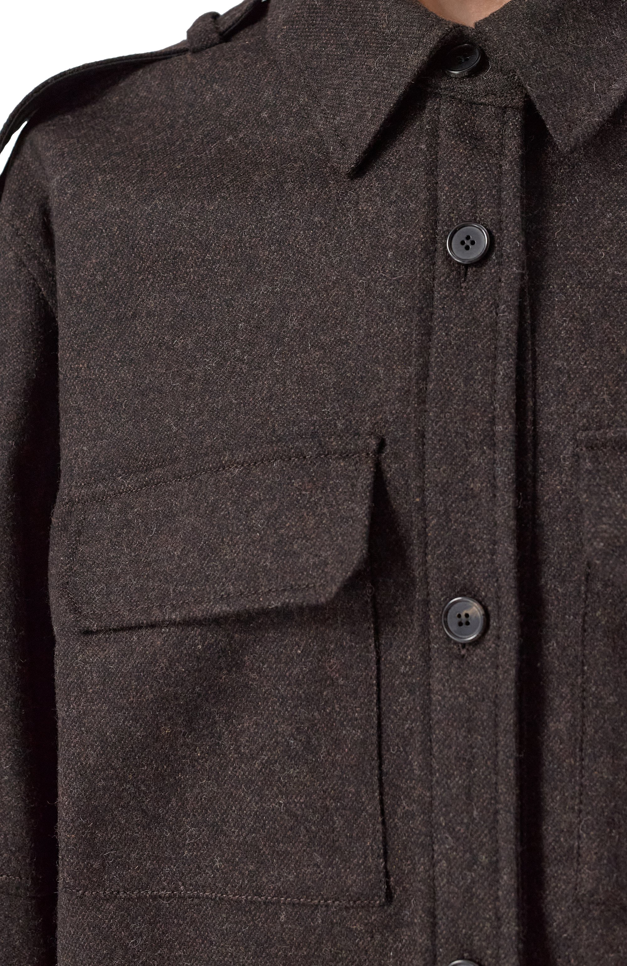 Рубашка из шерсти и кашемира JUUN.J коричневого цвета по цене 68800 руб., арт. JW4964W02, фото 5 Рубашка из шерсти и кашемира JUUN.J, арт. JW4964W02, фото 5