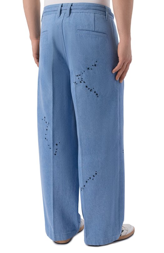 Хлопковые брюки DOMREBEL M LAZY/PLEATED TR0USERS Голубой  M LAZY/PLEATED TR0USERS Фото 4