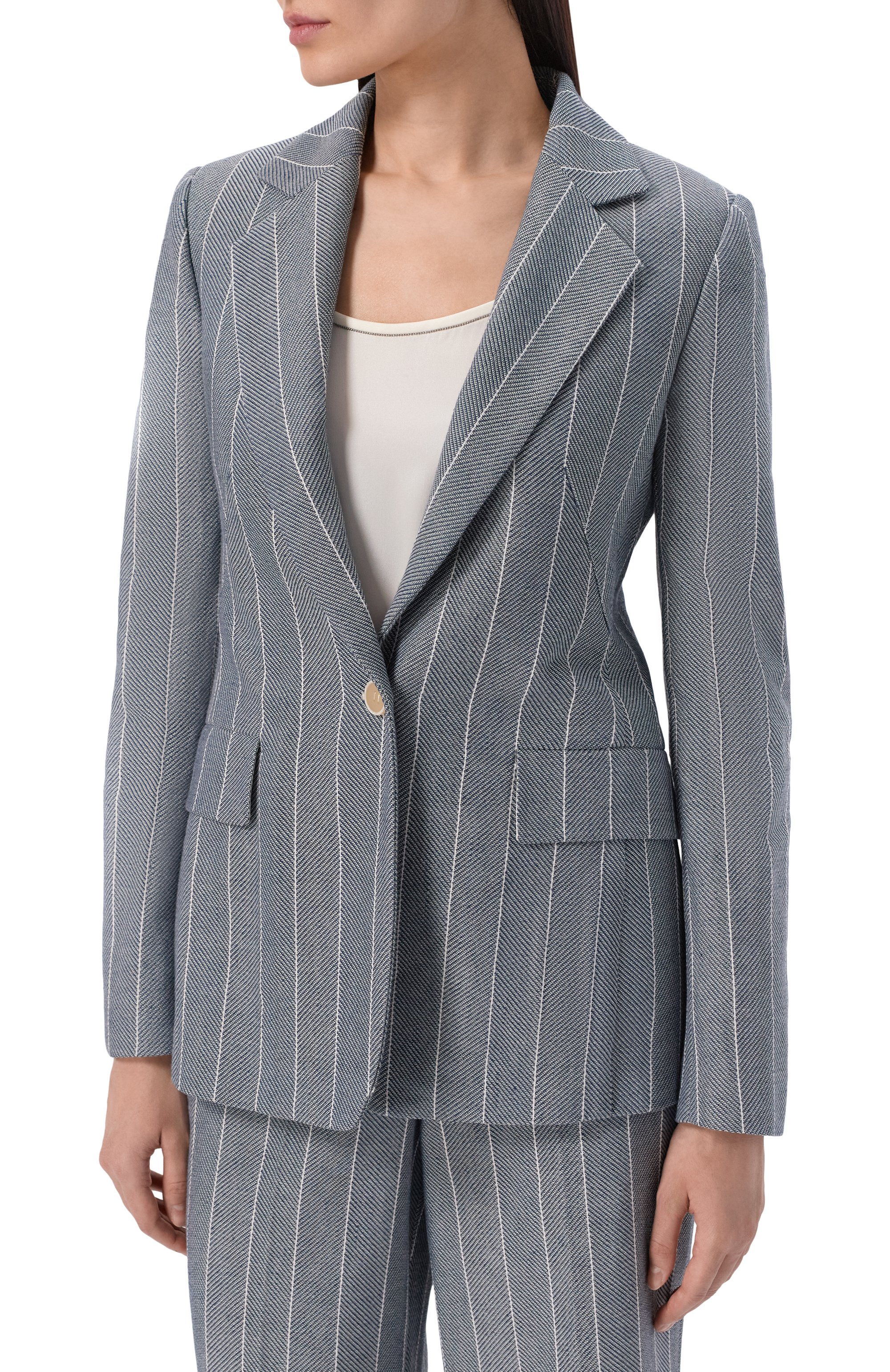 Жакет из хлопка и льна LORENA ANTONIAZZI, арт. P2635GA08A/5181, фото 3