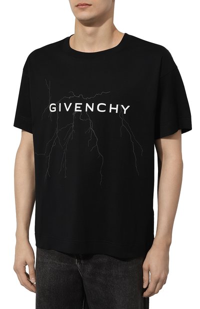 Хлопковая футболка GIVENCHY черного цвета по цене 76300 руб., арт. BM71JB3YJ9, фото 3 Хлопковая футболка GIVENCHY, арт. BM71JB3YJ9, фото 3