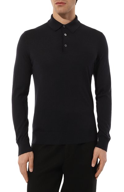 Поло из кашемира и шелка ZEGNA темно-синего цвета по цене 141500 руб., арт. E8J00/132, фото 3 Поло из кашемира и шелка ZEGNA, арт. E8J00/132, фото 3