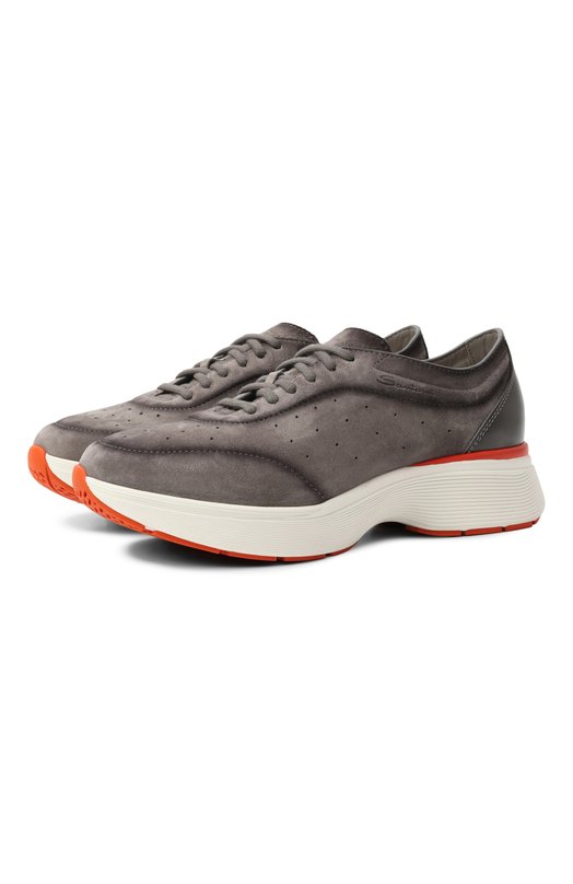 Замшевые кроссовки Easy Bounce Santoni WBBG61376BARKTNY Серый WBBG61376BARKTNY