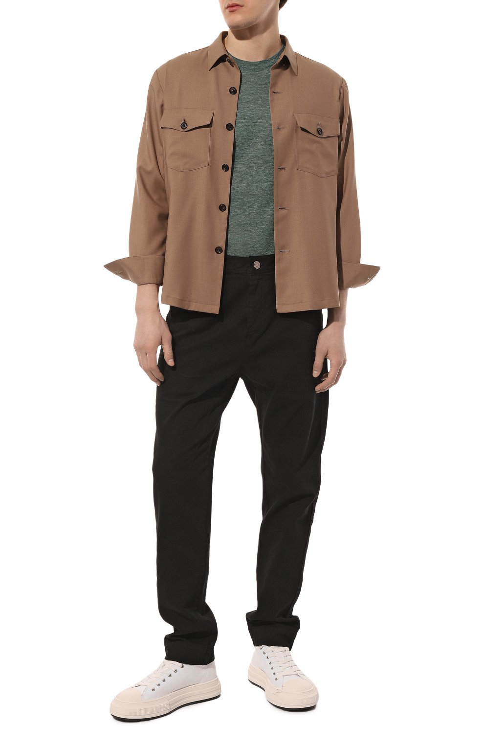 Футболка изо льна и шелка IL BORGO CASHMERE зеленого цвета по цене 48900 руб., арт. MS54-735-02G0, фото 2 Футболка изо льна и шелка IL BORGO CASHMERE, арт. MS54-735-02G0, фото 2