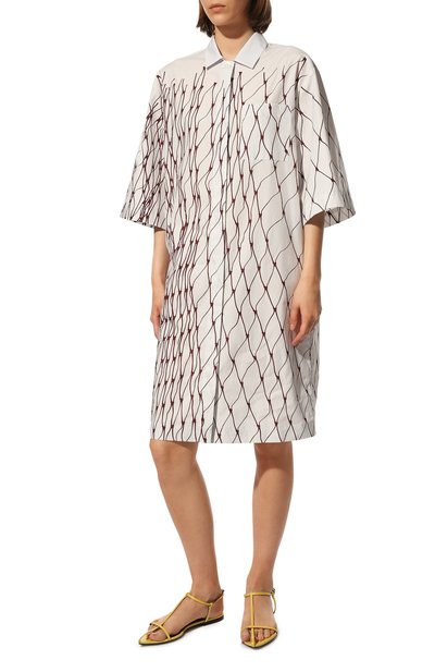Хлопковое платье DRIES VAN NOTEN белого цвета по цене 71950 руб., арт. 221-011070-4100, фото 3 Хлопковое платье DRIES VAN NOTEN, арт. 221-011070-4100, фото 3