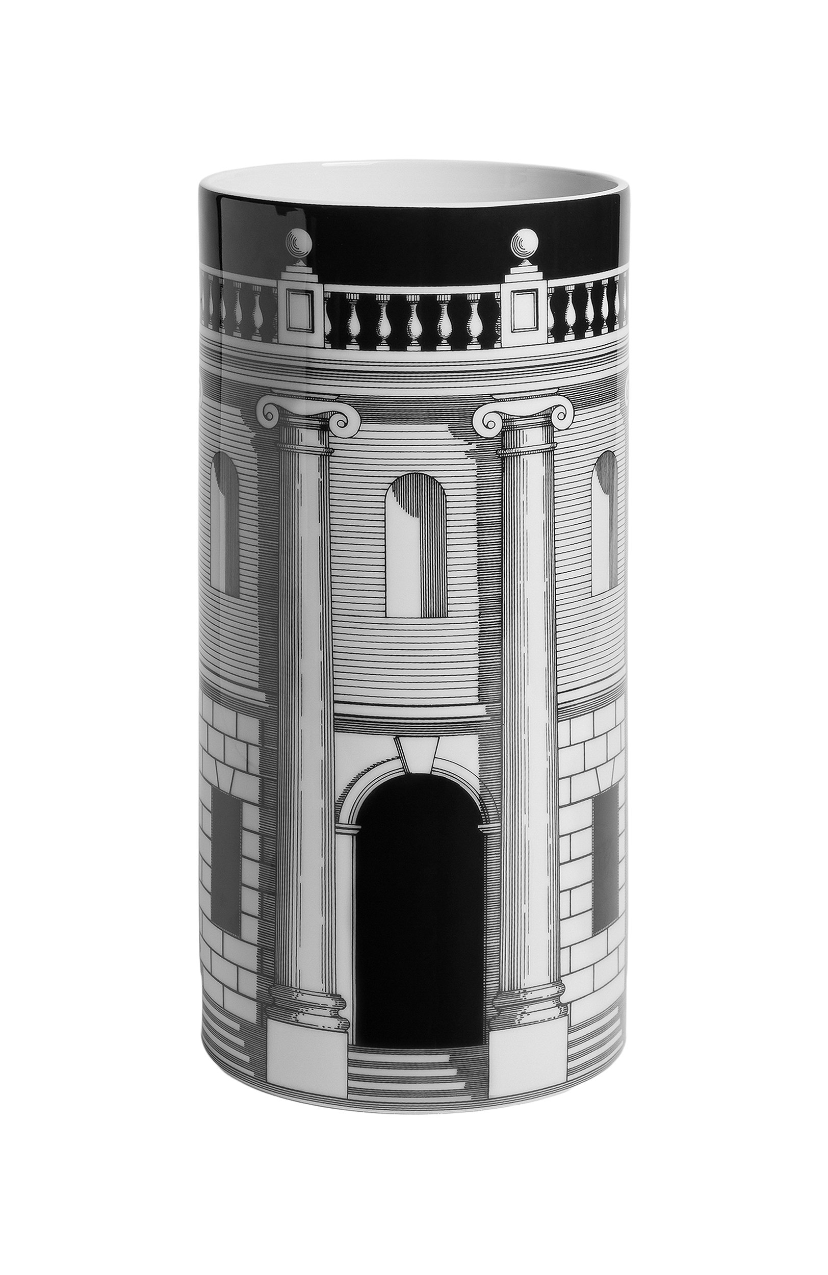 Ваза casa con colonne FORNASETTI черно-белого цвета по цене 69950 руб., арт. P66X005, фото 1 Ваза casa con colonne FORNASETTI, арт. P66X005, фото 1