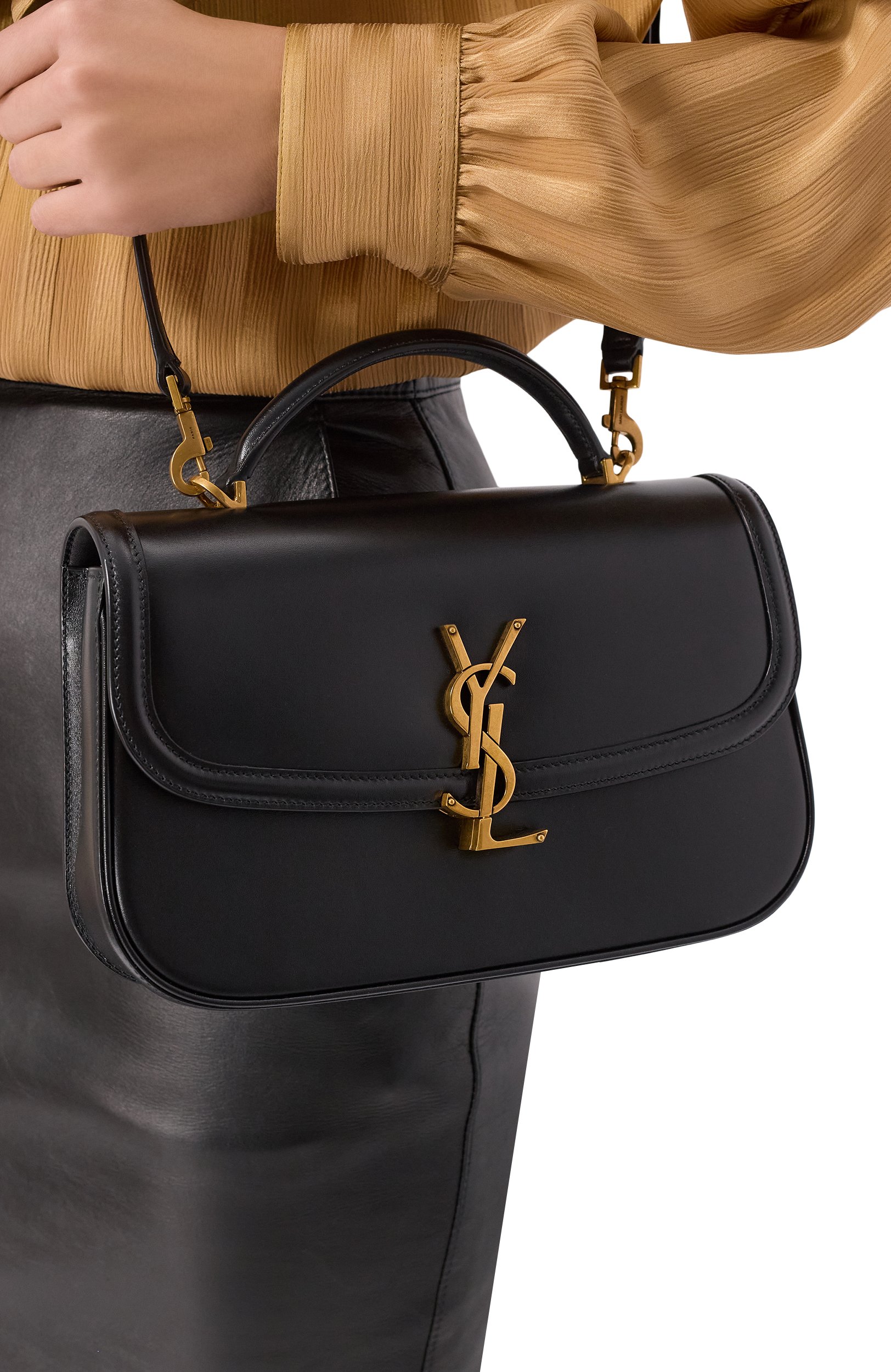 Сумка solferino small SAINT LAURENT черного цвета по цене 446500 руб., арт. A002L5/0SX0W, фото 2 Сумка solferino small SAINT LAURENT, арт. A002L5/0SX0W, фото 2