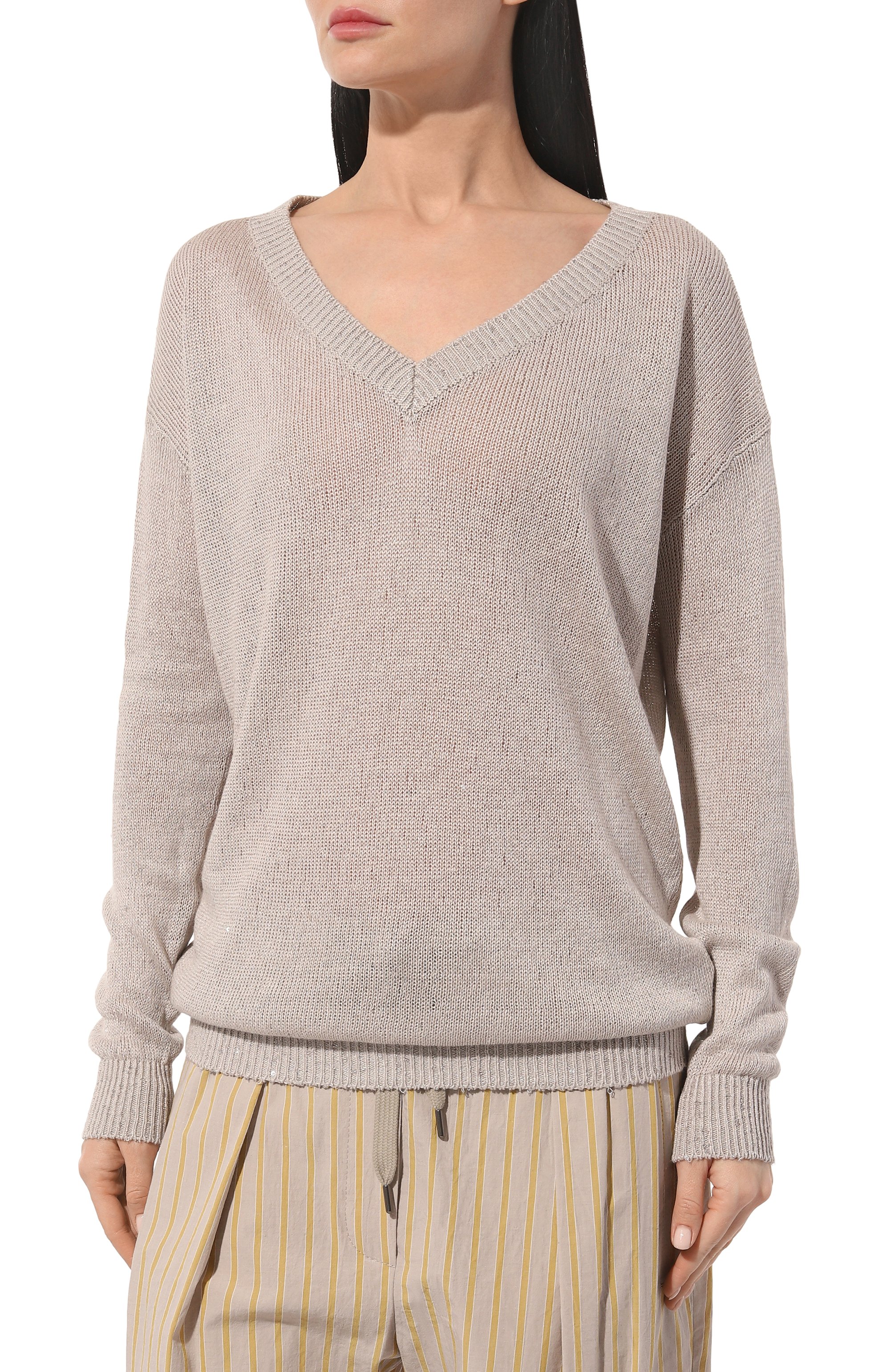 Пуловер изо льна и шелка BRUNELLO CUCINELLI, арт. M1000B1033, фото 3