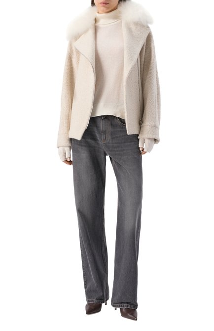 Женская хлопковая футболка KITON, арт. D60605K0529G02