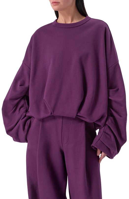 Хлопковый свитшот Dries Van Noten 131109/3611 Фиолетовый  131109/3611 Фото 3